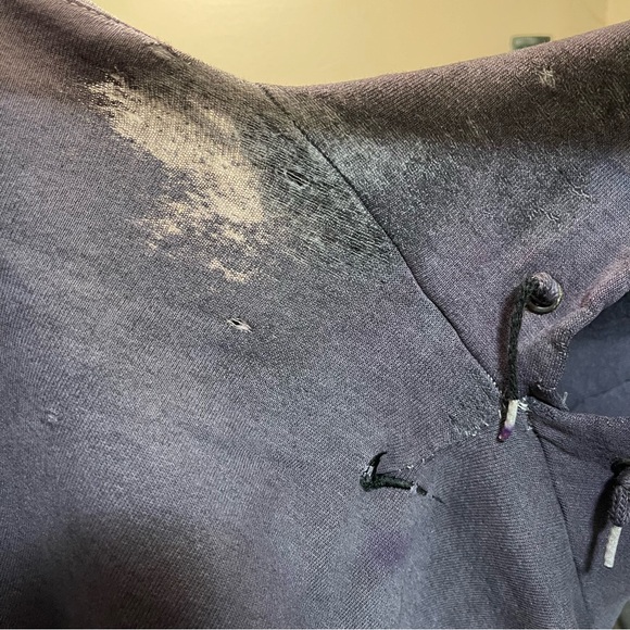 Vintage Nike Center Swoosh Hoodie Mens Medium Made In USA 1990s Thrashed Faded - Picture 6 of 8